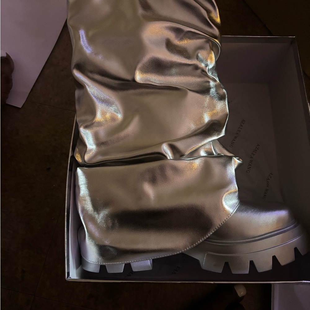 Silver Metallic Boots